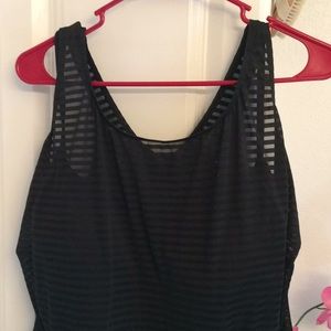 Black mesh one piece